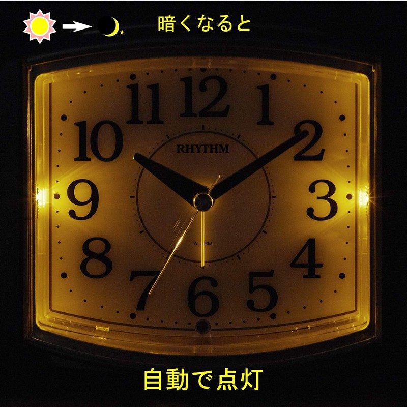 Rhythm (RHYTHM) Alarm Clock Analog Electronic Sound Alarm Dark Place