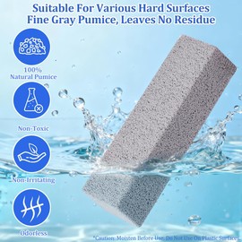 Escobilla de Baño de Piedra Pómez 4 Cepillos,Limpieza De WC Piedra De Limpieza De Pómez Natural,con Mango Largo de Plástico Antideslizante,para Limpiar la Cal, Acumulación de Calcio,Hierro (12PCS)