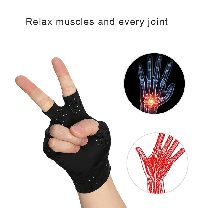 Anti-Arthritis Gloves with Magnets, Arthritis Gloves, Fingerless Compression Gloves, Hematoid
