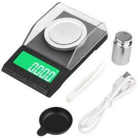 Precision Scales 0.001 g/100 g, Precision Scales Milligram Scales with Calibration Weights, Small Pocket Scale, Mini Digital Scale, Gold Scale, Spice Scale, 8 Units, for Kitchen, Jewellery, Herbs, Tea