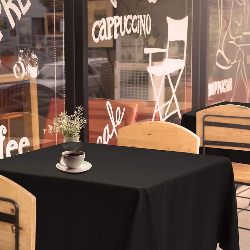 Namvo Black Cotton Polyester Square Table Cloth Cover For Dining