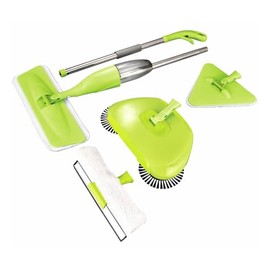 5-in-1 Multi-Purpose Cleaning Kit - Spray Mop, Sweeper, Duster, & Window Cleaner, Ewbank 5 pc Multi-Surface Tool Kit, Green