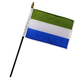 Quality Standard Flags One Dozen Sierra Leone Stick Flag, 4 by 6"