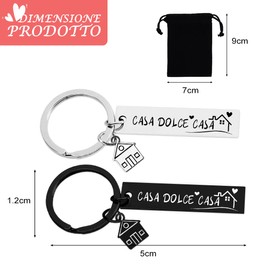 QZOSZ Pack of 2 House Keyrings, Steel Keyrings, House, New Couple He and You Keyrings, Family, Custom House, New Ideas, Housewarming Gift, First Christmas Gifts, Dolce