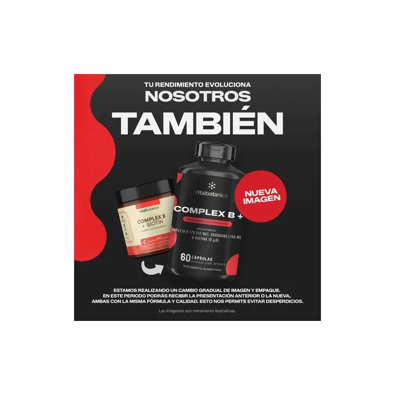 Complejo B Vitaminas B1 B2 B3 B5 B12 60 Caps