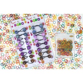 KOKO - Priemum 16 Pcs Bubble hair ties. Elastics Ties 18mm Ball Bubble Ponytail Holders. Colorful Elastic Accessories for Baby Kids Children Girls Women All Ages(TWO TONE PURPLE)