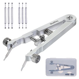 MozWay Watch Spring Bar Tool,Spring Bar Plier,Watch Band Link Removal Tool Kit,for Professional Watch Pin Removal and Band Replacement, Heavy Duty Aluminum and 6 Spare Fork