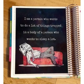 Handmade "Sleep A Lot" Quote Dashboard for use with Erin Condren Planner