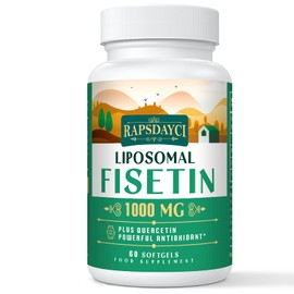 Liposomal Fisetin with Quercetin - High-Potency 1000mg Combo Antioxidant Supplement for Optimal Health - 60 Softgels Per Bottle (Pack of 1)
