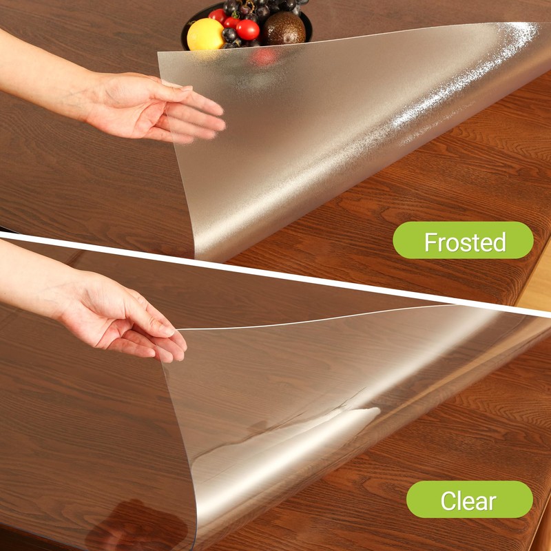 ETECHMART Clear Plastic Table Cover Protector 54 x 54'', Thick