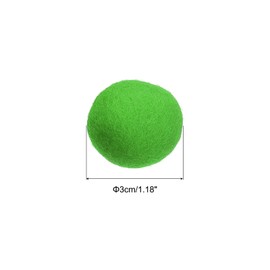 PATIKIL Wool Felt Balls Beads Wool Felting Woolen Fabric 3cm 30mm Green for Home Crafts Handcrafts Project DIY Pack of 5