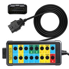 OBD2 Breakout Box, Multi-Protocol Line Detection Supported, Professional 16-Pin OBDII Protocol Detector, Automotive Breakout Box with 3-Color LED Indicators, Multi-Device Connection Testing Tool