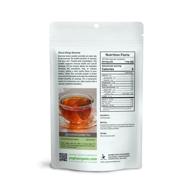 200g Natural Soursop Leaves Powder - Pure Organic Well-Cleaned and