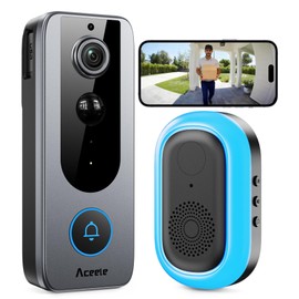 Aceele Smart Video Doorbell Wireless, Two-Way Audio, Voice Changer, Instant Alerts, Night Vision, Cloud Storage, Motion Detection, Infrared Fill Light, Wireless Ring Door Bell with Chime 2.4G Wi-Fi