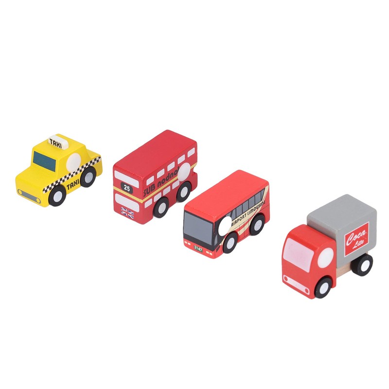 12pcs Wooden Mini Trucks Forward Backward Promote Cognitive Kids Educational