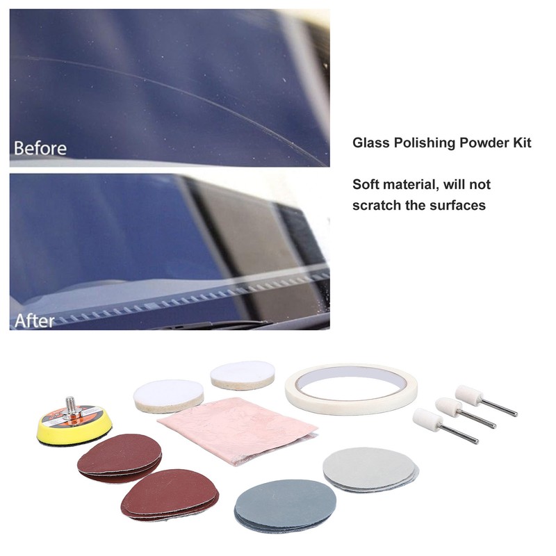 20 Pieces Watch Glass Polishing Kit Buffing Powder Felt Pad