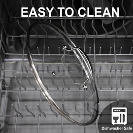 Nuwave 12” Vented Tempered Glass Lid, Oven Safe up to 350F, Dishwasher Safe, Shatter-Resistant, Easy to Clean, Stainless-Steel Handle and Rim, Compatible w/Most 12" Cookware