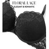 Exclare Women's Push Up Lace Bra Deep V Plunge Thick