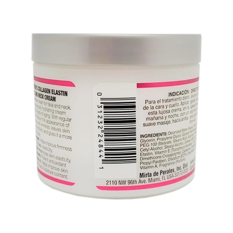 Mirta de Perales Crema de colágeno elastina, 4 onzas (paquete