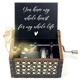 ukebobo Wooden Music Box Gifts for Lover, Fall in Love Music Box,You Have My Whole Heart Gift, Anniversary Valentine Birthday for Lover Boyfriend Girlfriend Husband Wife-537