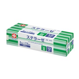White Cross Gauze Sterase, Type III, 2.0 x 3.0 inches (5 x 7.5 cm), 12 Folds, 100 Pieces, General Medical Devices