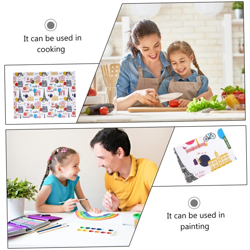 SHOWERORO Waterproof Peva Fabric Tablecloths Painting for Kids France Pattern