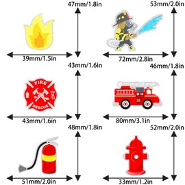 18 PCS Firemen Cupcake Toppers set Fire truck Cupcake Fire extinguisher fire hydrant Firefighter Themed Baby Shower Boy girl Birthday Party Decorations