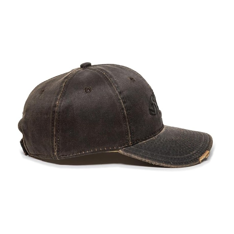 Outdoor Cap Adjustable Closure Bonefish Weathered Cotton Cap, Dark Brown