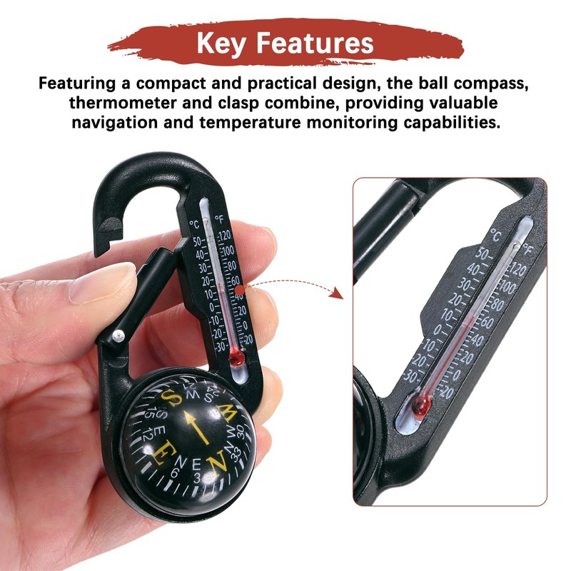 TIXIPEM Keychain Compass [2PCS] - Small Pocket Magnetic Ball Compass