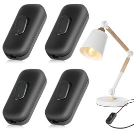 SEMINISMAR Intermediate Switch 2 Pin, 4 Pieces, Black, Polypropylene, Copper, Switch, Modern, Indoor, Wired, 2A, 250V, 100W