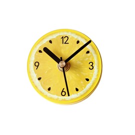 FOMIYES Fridge Clock Magnet Lemon Pattern Round Wall Clock for Kitchen Timer Magnets Refrigerator Stickers