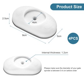 HonGien 4 Pack Baby Gate Wall Protector Stair Gate Extension Wall Guard for Protecting Stair Door Wall Surface Babies & Pets Safety （No Screw Need) (Round White)