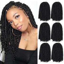 Spring Twist Hair 14 Inch Spring Twist Crochet Hair 6 Packs Spring Twist Braiding Hair For Butterfly Locs Soft Locs Low Temperature Synthetic Fiber Fluffy Hair Extensions (14 Inch,1#)
