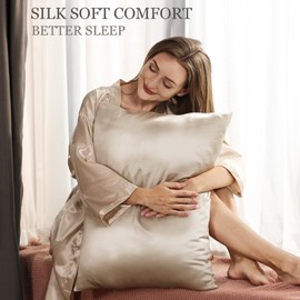 Adubor 100% Mulberry Silk Pillowcase Silk Pillow Cases for Hair and Skin with Hidden Zipper, Both Side 23 Momme Silk, 900 Thread Count (20x26 inches, Standard Size, Dark Grey, 2pc)