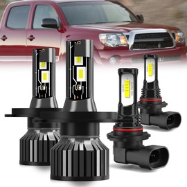 AYGZRUB For 2005-2011 Toyota Tacoma light Bulbs, 9003 High Low Beam 9145 Fog Light Combo, 4PCS