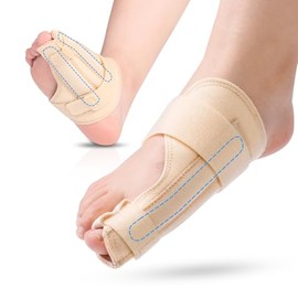 Sylong Broken Big Toe Splint Brace, Big Toe Support for Arthritis, Fracture, Sprains, Injuries, with 2 Stainless Steel Plate - Left (Beige)