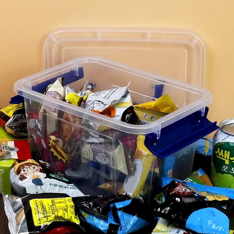 EudokkyNA 6-Pack 3 Liter Storage Box, Small Plastic Bin with