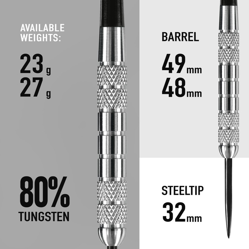 Harrows Torpedo Tungsten Steeltip Dart - Silver, 23g
