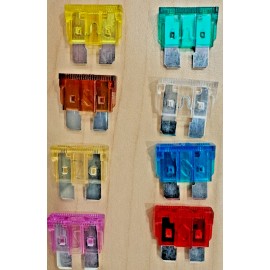 8 Piece Auto Std. Blade Fuse Assortment (3A, 5A, 7.5A, 10A, 15A, 20A, 25A, 30A)