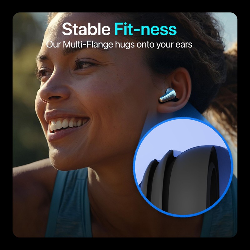 Premium Multi-Flange Eartips for Galaxy Buds3 Pro (Black, Mixed(SML)) –