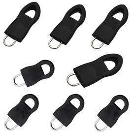 Zipper Pulls, Replacement, Set of 8, Easy to Install, Fastener Repair, Tool-Free, Durable, Anti-Slip Parts, Comfortable Grip, DIY Crafts, Handmade, Purse Sewing / Handmade, Clothing, Jacket, Tent,