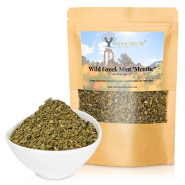 WILD GREEK HERBS DRIED PREMIUM QUALITY- from Mount Olympus Handpicked and Air-Dried in DoyPack with ZipLock for Awesome Freshness and Aroma - Mediterranean Seasoning (1.41 Ounce (Pack of 1), Spearmint)