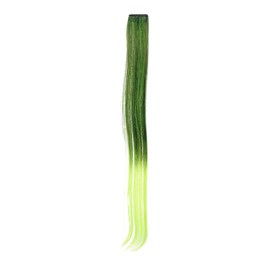 WIG ME UP - YZF-P1S18P-1/TF2106 1 clip-in extension strand hair extension, straight, 45 cm, ombre two-tone green, jet black, neon green mix