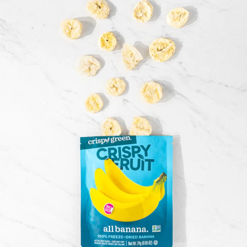 Crispy Green Natural Freeze-Dried Fruit, Banana Single-Serve, No Sugar Added,