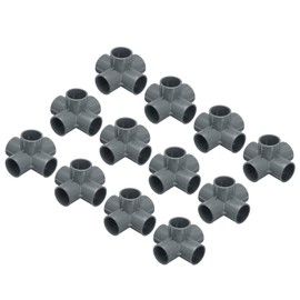 MECCANIXITY PVC Conduit Coupler Elbow Pipe Fittings 32mm 5-Way Elbow Corner Side Outlet Tees for Hose Electrical Conduit Gray Pack of 4