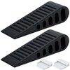 JQK Rubber Door Stopper Wedge, Black 2 Pack Soft TPR