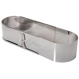 Lares Oval Baking Frame with Clamp – Stollen and Bread Mould – Made of Stainless Steel – Adjustable Length – Size: L: 27-40 W: 11 H: 7.5 cm – Made in Germany