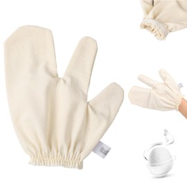 Garshana Gloves Raw Silk Massage,Raw Silk Gloves Garshana with Elastic Wrist Bands,for Skin Brushing Massage