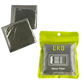 EKO Trash Can Deodorizer, 2-Pack, 8x8 cm, Activated Carbon Deodorizing Filter EK8147