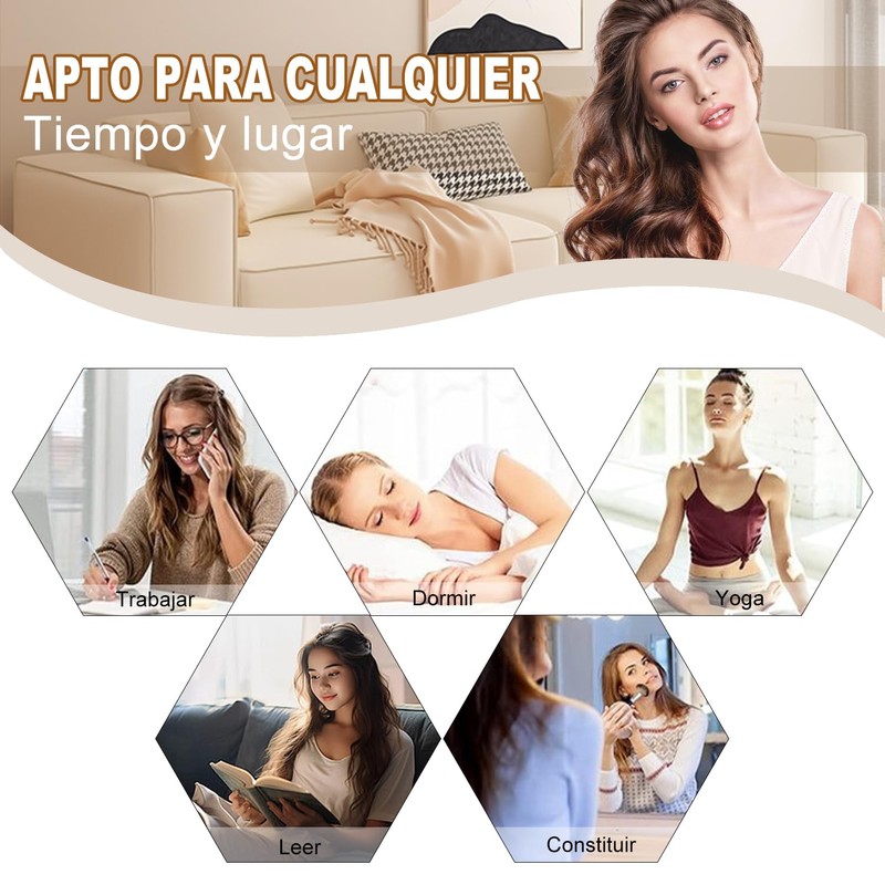 Rizador Pelo Sin Calor, Rizos Sin Calor para Onda Natural,